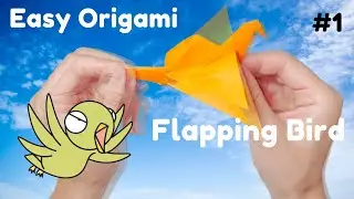 Easy Origami : How to fold a Paper FLAPPING BIRD (CRANE)