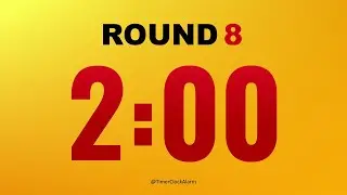 Таймер бокса 🔴 2 минуты x 8 раундов с перерывом в 1 минуту 🥊 (без музыки)