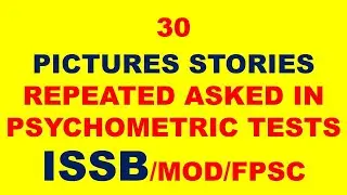 30 pictures stories repeatedly asked in psychometric tests