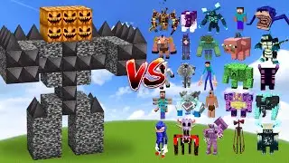 BEDROCK MUTANT GOLEM vs All Minecraft Bosses - Minecraft Mob Battle