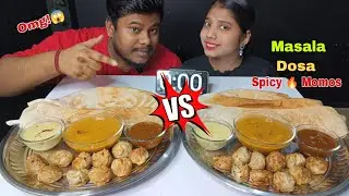 Biggest Masala Dosa Eating Challenge In 6 min | स्पाइसी मोमोज ईटिंग चैलेंज |South Indian Food Eating