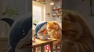 🐱 Cat taking care of Fish 🐟🍽️ #youtubeshorts #silentstory