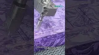 WAMIT Five axis waterjet cutting machine cuts 45mm EVA