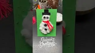 ☃️ DIY Snowman Christmas card | Super simple Kids craft #shorts #christmas #kidscraft