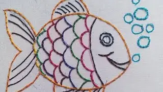 Beautiful ❤️ Fish Embroidery 🪡by Simple Running or Chain Stitch