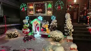 New York City: Dyker Heights Christmas Lights Snow 2025