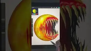 Realistic Pac Man Drawing #shorts