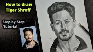 How to Draw Tiger Shroff Step by Step Sketch tutorial -Part 2/ Pencil Shading, Blending, Hair, Beard