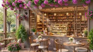 Spring Morning Jazz at Outdoor Cafe 🌿 Gentle Coffee Music for Calm Focus, Stress Relief & Happy Mood