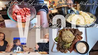 COOKING W/ NIQUE | STEAK, SHRIMP & SALMON HIBACHI 