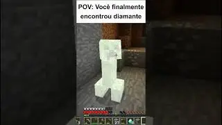 Eis que voc&ecirc; consegue 1 diamante #minecraft #viral #memes #creeper #games