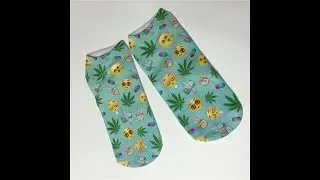Cheap Sport Cotton Socks Colorful Emoji Weed Leaf Short Socks Ship Worldwide