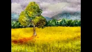 Golden Meadow – A Dotted Watercolour Study