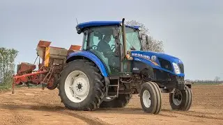New Holland TD5.95 2wd + Pigoli 4 file -Semina Mais-