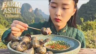 Peaceful Farm Girl Day &ndash; Snail Catching and Cooking ASMR | Natural Village Life 🍃🔥