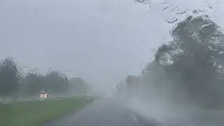 Interstate 65 North - Castleberry, Alabama, USA - Relaxing Rain Driving Video - 4K - ASMR