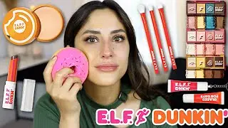 NEW ELF X DUNKIN MAKEUP COLLECTION REVIEW | Watch before you buy!