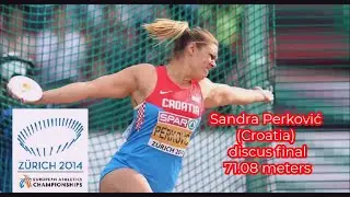 Sandra Elkasević-Perković (Croatia) discus final 71.08 meters 2014 European championships Zurich.
