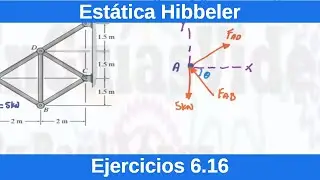 Estática Hibbeler 12 Edición. Ejercicio Resuelto (6.16) [Física][Ingeniería]
