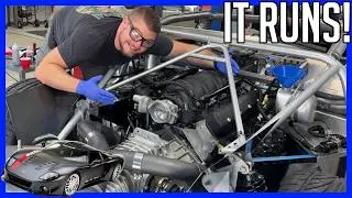 Factory Five GTM Build | First Startup & Body Installed! | Part 6