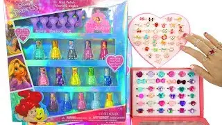 Disney Princess Nail Polish Manicure Gift set, Princess Gem Rings Cincin Putri An&eacute;is de Princesa
