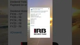 IRB InvIT Fund Ltd has declared 1st Interim Dividend of FY26. #BreakingNews #StockMarket