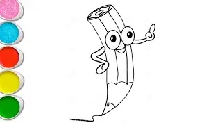 Cute Pencil Drawing Colouring Painting for kids & ToddlersHow to draw pencil @PlayWithColours482