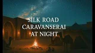 Silk Road Caravanserai at Night | Desert Campfire Ambience | Middle Eastern Music | Camels & Stars