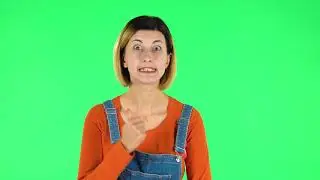 Girl Threatens with a Fist  Green Screen Video Effect | No Copyright Stock Video