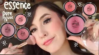 ESSENCE PURE NUDE BAKED BLUSHES SWATCHES + DEMO| DRUGSTORE BAKED BLUSHES| RARE BEAUTY DUPES?