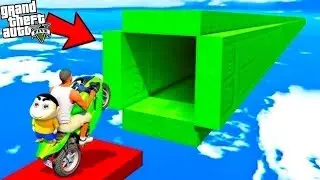 Shinchan and Franklin Tried Impossible Deep Tunnel Curvy Road Parkour Challenge in GTA 5