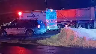 ДТП с участием автобуса MBTA на Блю Хилл-авеню, 1 февраля 2026 года.