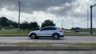 backseat view of Gentilly New Orleans LA driving street view