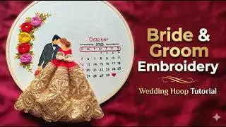 Bride & Groom Hand Embroidery Tutorial | Wedding Hoop Art By Sabreen Stitch Craft #handembroidery