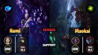 Mikyx NAMI (Support) [Summon Aery] VS MAOKAI - Master EUW Patch 11.1
