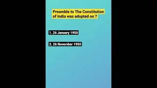 Preamble was adopted on ? #shorts #law #gk #ssc #india