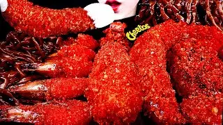 ASMR BLACK BEAN NOODLES, KIELBASA SAUSAGE, CORN DOG, SQUID, SHRIMP, 짜장 라면, 킬바사 소세지, 핫 치토스 먹방MUKBANG