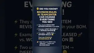 Teamcenter Revision Rules Explained in 30s! 🔄 #PLM #Shorts #facts