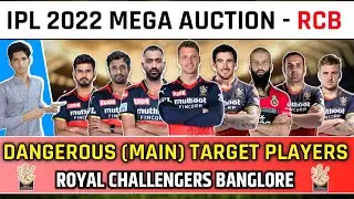IPL 2022 ROYAL CHALLENGERS BANGLORE | Rcb All Target Players List Of IPL 2022 Mega Auction