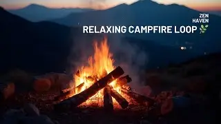 🔥 Infinite Relaxing Campfire Loop 🔄 Seamless Fireplace Video with Crackling Sounds & Wind Ambience