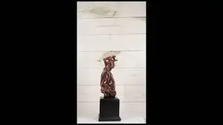 Police Man Officer Cop in Uniform Portrait Bust Electroplated Statue With Base