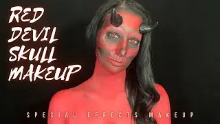 Red Devil Skull FX Makeup Tutorial | Halloween Special Effects Face Paint