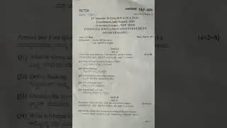 Financial Education and Investment Awareness Question Paper..