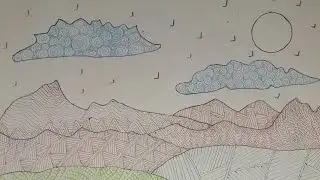 Peaceful Scenery Mandala Art | Relaxing Nature-Inspired Drawing