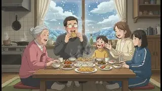 Cozy Winter Days with My Grandparents ❄️ Kimchi Jjigae & Roasted Sweet Potatoes | Ghibli-Style ASMR