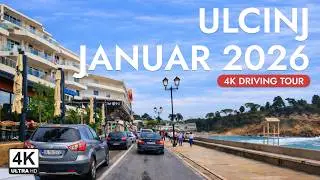 Ulcinj 2026, 4K Vožnja | Jaka južina i ogromni talasi (Driving Tour), Ulqini 2026
