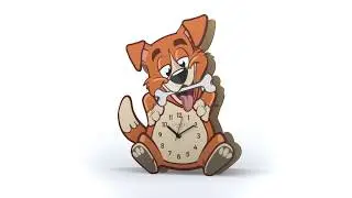 Cander Berlin MNU 9030 Kinderwanduhr Hund Pendel Kinderzimmer Holz Tischuhr Standuhr Pendeluhr leise