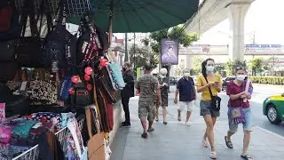 [4K] New Year Holiday Walk in Bangkok 2021 - New BTS Sky Train Station (Saphan Mai to Sai Yud)