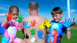Learn colors for children body paint finger family LEARNING VIDEO and other funny video