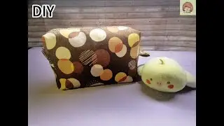 How to make bag DIY box zipper pouch /square toast pouch(sewing)